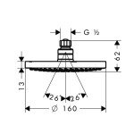 Потолочная душевая лейка Hansgrohe Croma 160 Потолочная душевая лейка Hansgrohe Croma 160